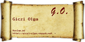 Giczi Olga névjegykártya